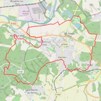 Itinéraire Autour de l'Abbaye de Royaumont par la forêt de Carnelle, distance, dénivelé, altitude, carte, profil, trace GPS