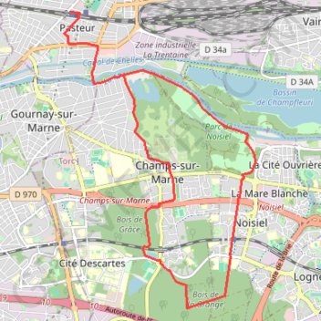 Itinéraire De Chelles aux Totems - Chelles, distance, dénivelé, altitude, carte, profil, trace GPS