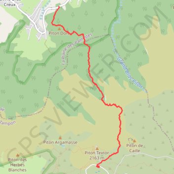 Itinéraire RandoPitons.re #1262 - Du Piton Doré au Piton Textor, distance, dénivelé, altitude, carte, profil, trace GPS