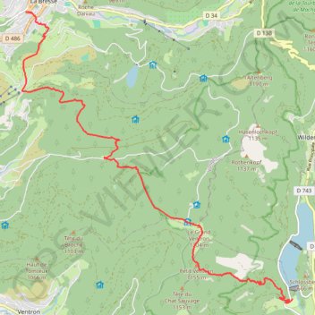 Itinéraire J9 – Kruth – La Bresse, distance, dénivelé, altitude, carte, profil, trace GPS