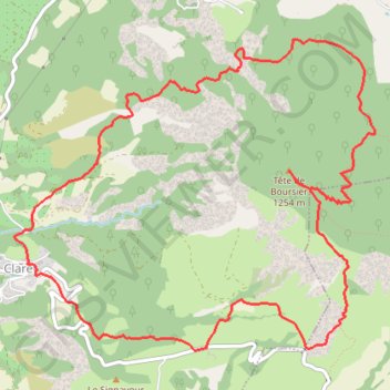 Itinéraire La tête de Boursier, distance, dénivelé, altitude, carte, profil, trace GPS