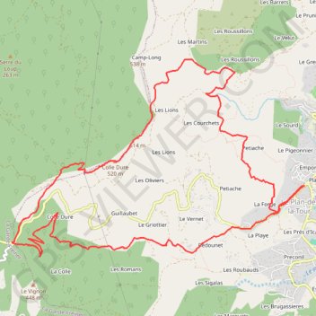Itinéraire track, distance, dénivelé, altitude, carte, profil, trace GPS