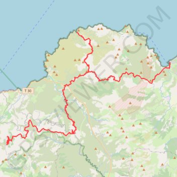 Itinéraire Speloncato à Saint-Florent, distance, dénivelé, altitude, carte, profil, trace GPS