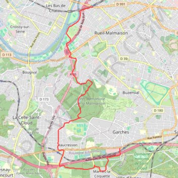 Itinéraire De Garches à Rueil Malmaison, distance, dénivelé, altitude, carte, profil, trace GPS