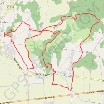 Itinéraire Beauvoir de Marc (38), distance, dénivelé, altitude, carte, profil, trace GPS