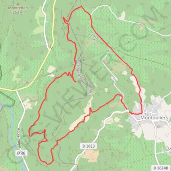Itinéraire Montouliers, distance, dénivelé, altitude, carte, profil, trace GPS