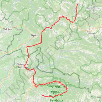 Itinéraire 1-La Motte Chalançon - Bédoin V2, distance, dénivelé, altitude, carte, profil, trace GPS
