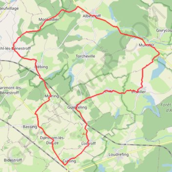 Itinéraire Sur les hauteurs de Montdidier - Munster, distance, dénivelé, altitude, carte, profil, trace GPS
