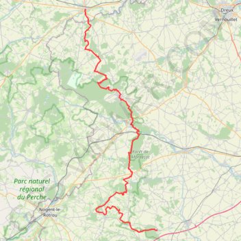 Itinéraire GR35 De Verneuil-sur-Avre (Eure) à Montigny-le-Chartif (Eure-et-Loir), distance, dénivelé, altitude, carte, profil, trace GPS