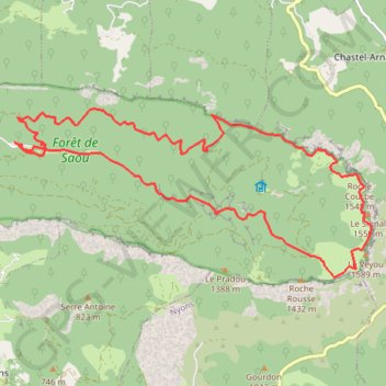 Itinéraire Les 3 Becs, le Veyou, le Signal et Rochecourbe, distance, dénivelé, altitude, carte, profil, trace GPS