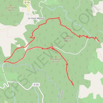 Itinéraire De broves au viaduc du rayol, distance, dénivelé, altitude, carte, profil, trace GPS