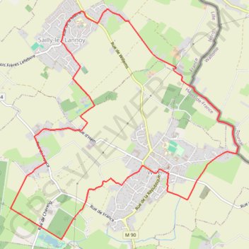Itinéraire Circuit de Robigeux - Sailly-lez-Lannoy, distance, dénivelé, altitude, carte, profil, trace GPS
