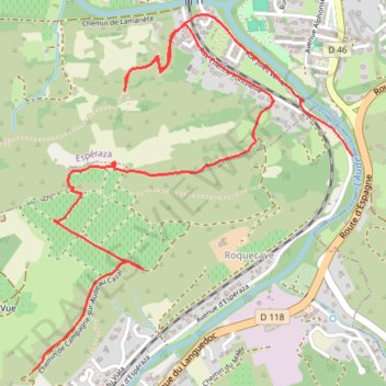 Itinéraire Ezperaza - Campagne sur Aude : Sentier des dinosaures, distance, dénivelé, altitude, carte, profil, trace GPS