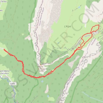 Itinéraire Croix de l'Alpe depuis les Varvats, distance, dénivelé, altitude, carte, profil, trace GPS
