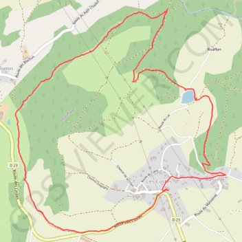 Itinéraire Circuit du lac de ROAFFAN, distance, dénivelé, altitude, carte, profil, trace GPS