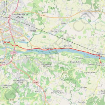 Itinéraire 5 Les Ponts de Cé-St Rémy La Varenne: 19.60 km, distance, dénivelé, altitude, carte, profil, trace GPS