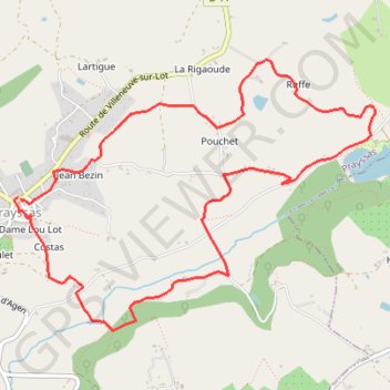 Itinéraire Prayssas, tourisme au pays du chasselas - Pays de la vallée du Lot, distance, dénivelé, altitude, carte, profil, trace GPS