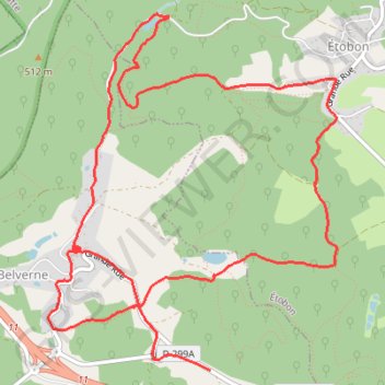 Itinéraire Rando Belverne, distance, dénivelé, altitude, carte, profil, trace GPS