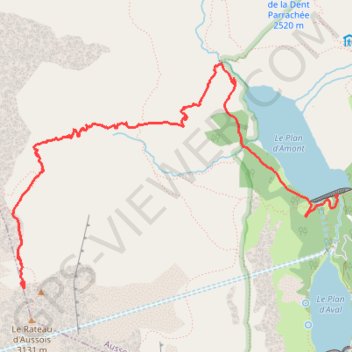 Itinéraire Le Rateau d'Aussois - Aussois, distance, dénivelé, altitude, carte, profil, trace GPS