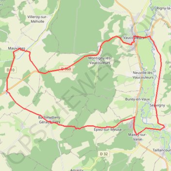 Itinéraire Balade dans le val des couleurs - Vaucouleurs, distance, dénivelé, altitude, carte, profil, trace GPS