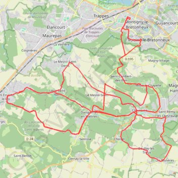 Itinéraire VCMB DIMA 26 NOV 23 GR1, distance, dénivelé, altitude, carte, profil, trace GPS