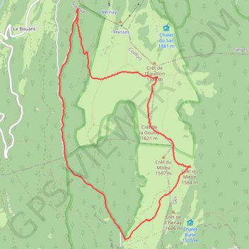 Itinéraire Randonnée au Grand Crêt d'Eau, distance, dénivelé, altitude, carte, profil, trace GPS
