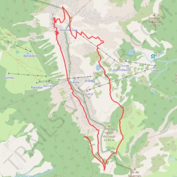 Itinéraire [Itinéraire] Batterie de Dormillouse et lacs du col Bas, distance, dénivelé, altitude, carte, profil, trace GPS