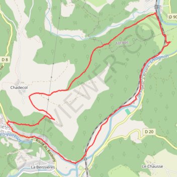 Itinéraire Les Orgues de Chadecol - Blesle, distance, dénivelé, altitude, carte, profil, trace GPS