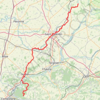Itinéraire GR655 Randonnée de Saint Martin-Rivière (Aisne) à Saint Crépin-aux-Bois (Oise), distance, dénivelé, altitude, carte, profil, trace GPS