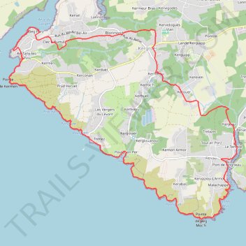 Itinéraire Kerfany-Les-Pins, distance, dénivelé, altitude, carte, profil, trace GPS