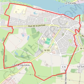 Itinéraire Circuit des Coteaux Le Pellerin 44640, distance, dénivelé, altitude, carte, profil, trace GPS