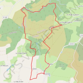 Itinéraire Vallées et bois du Rauco - Campénéac, distance, dénivelé, altitude, carte, profil, trace GPS
