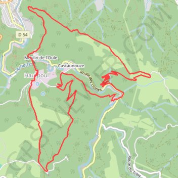 Itinéraire La passerelle d'Hautpoul à Mazamet, distance, dénivelé, altitude, carte, profil, trace GPS
