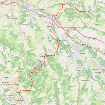 Itinéraire Arthez-de-Béarn - Navarrenx, distance, dénivelé, altitude, carte, profil, trace GPS