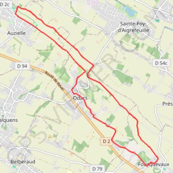 Itinéraire Un beau paquet d'Auzielle, distance, dénivelé, altitude, carte, profil, trace GPS