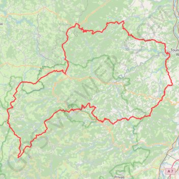 Itinéraire Tour du Haut-Vivarais, distance, dénivelé, altitude, carte, profil, trace GPS