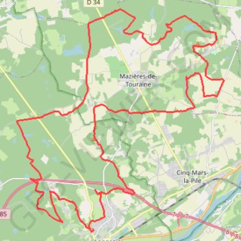 Itinéraire Rando Gadoue - Langeais, distance, dénivelé, altitude, carte, profil, trace GPS