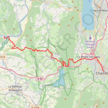 Itinéraire 08 gelignieux - chambery 41, distance, dénivelé, altitude, carte, profil, trace GPS