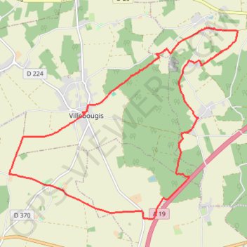Itinéraire Randonnée à Villebougis, distance, dénivelé, altitude, carte, profil, trace GPS