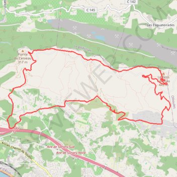 Itinéraire Bandol le Gros Cerveau, distance, dénivelé, altitude, carte, profil, trace GPS