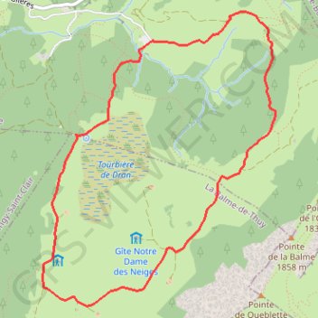 Itinéraire Notre dame des neiges, distance, dénivelé, altitude, carte, profil, trace GPS
