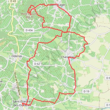 Itinéraire St Etienne les Oullières 22Km, distance, dénivelé, altitude, carte, profil, trace GPS