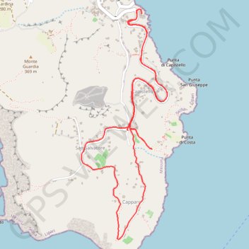 Itinéraire SICILE - PEDESTRE - Îles Eoliennes - Lipari - Pointe sud, distance, dénivelé, altitude, carte, profil, trace GPS