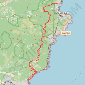 Itinéraire Agay - Théoule-sur-Mer, distance, dénivelé, altitude, carte, profil, trace GPS