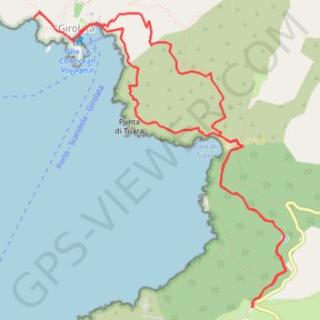 Itinéraire Girolata, distance, dénivelé, altitude, carte, profil, trace GPS