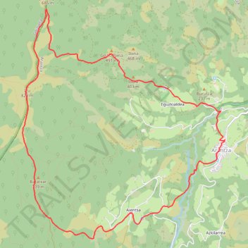 Itinéraire Izu en circuit depuis Arantza, distance, dénivelé, altitude, carte, profil, trace GPS