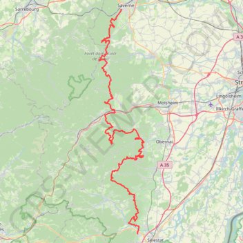 Itinéraire Pièce jointe TMV - Les Vosges centrales, distance, dénivelé, altitude, carte, profil, trace GPS