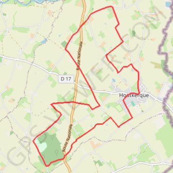 Itinéraire Aux quatre extrémités d'Houtkerque, distance, dénivelé, altitude, carte, profil, trace GPS