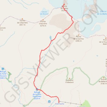 Itinéraire Pointe Labby, distance, dénivelé, altitude, carte, profil, trace GPS