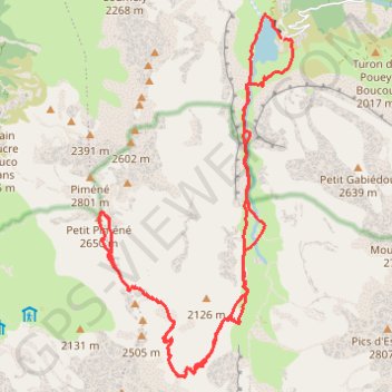 Itinéraire PETIT PIMÉNÉ par les Gloriettes, distance, dénivelé, altitude, carte, profil, trace GPS